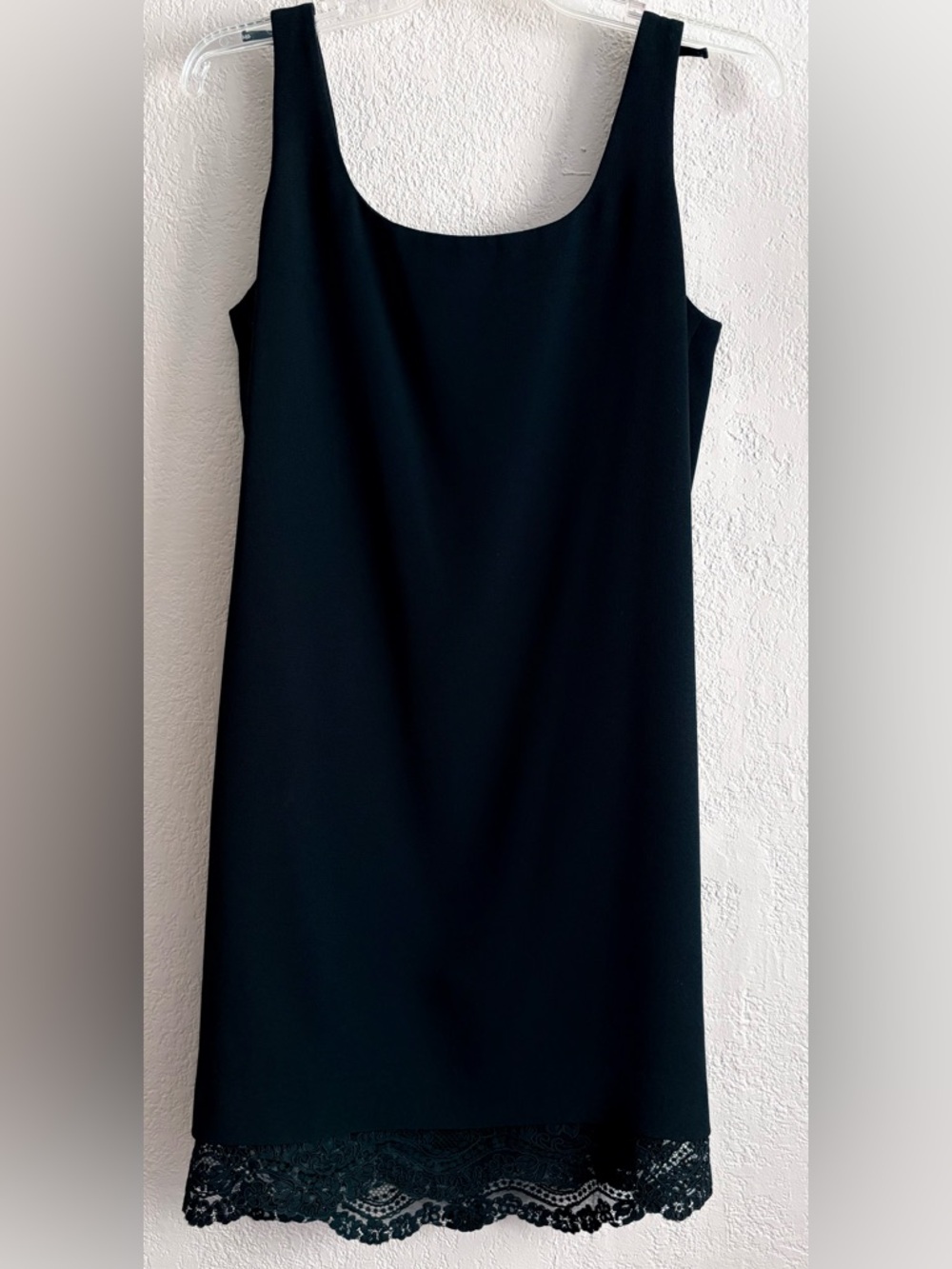 Sleek Black Lace-Hem Mini Dress